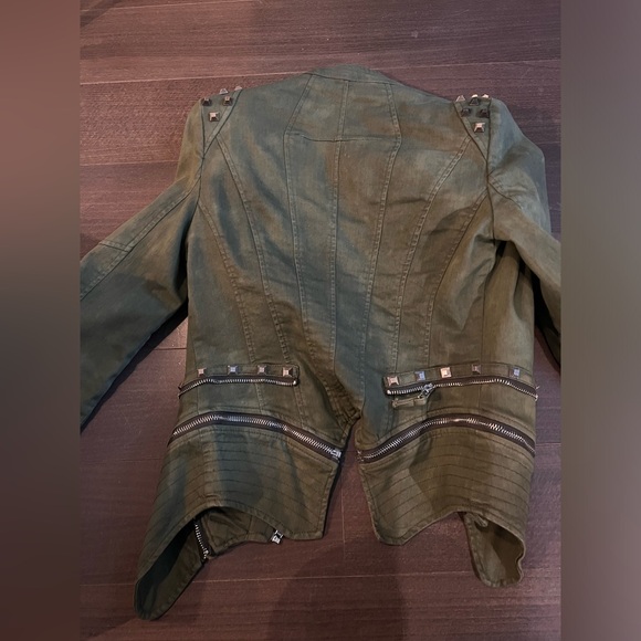 Army green Moto Jacket. - Picture 4 of 4